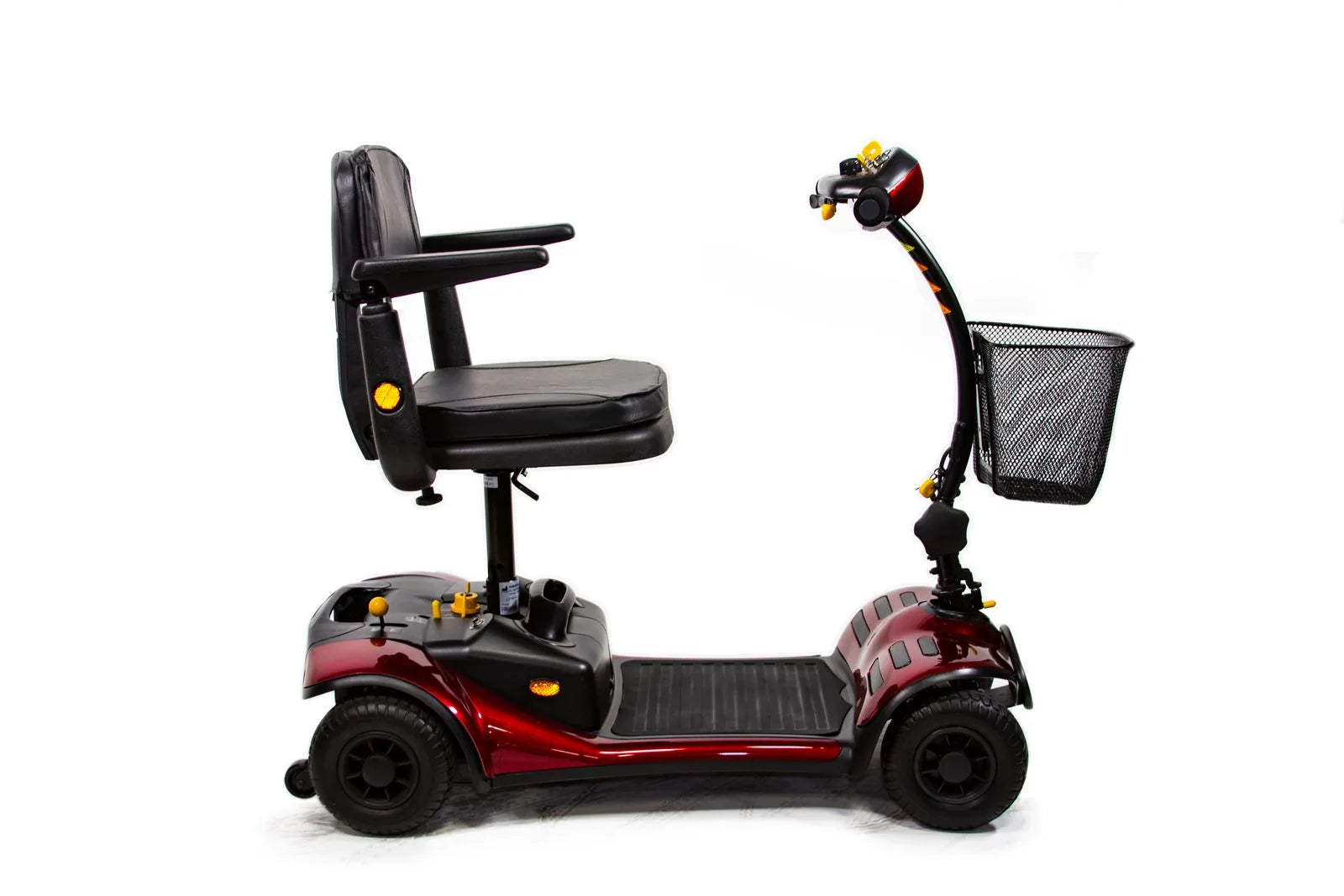 Shoprider Dasher 4 compact 4-wheel mobility scooter side view