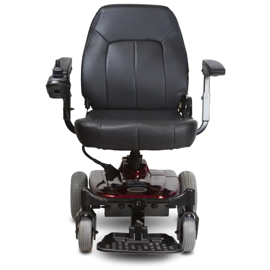 Shoprider Jimmie front view with joystick controls and comfortable seat