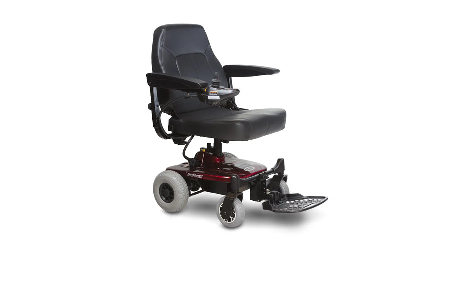 Senior using Shoprider Jimmie power chair inside the home