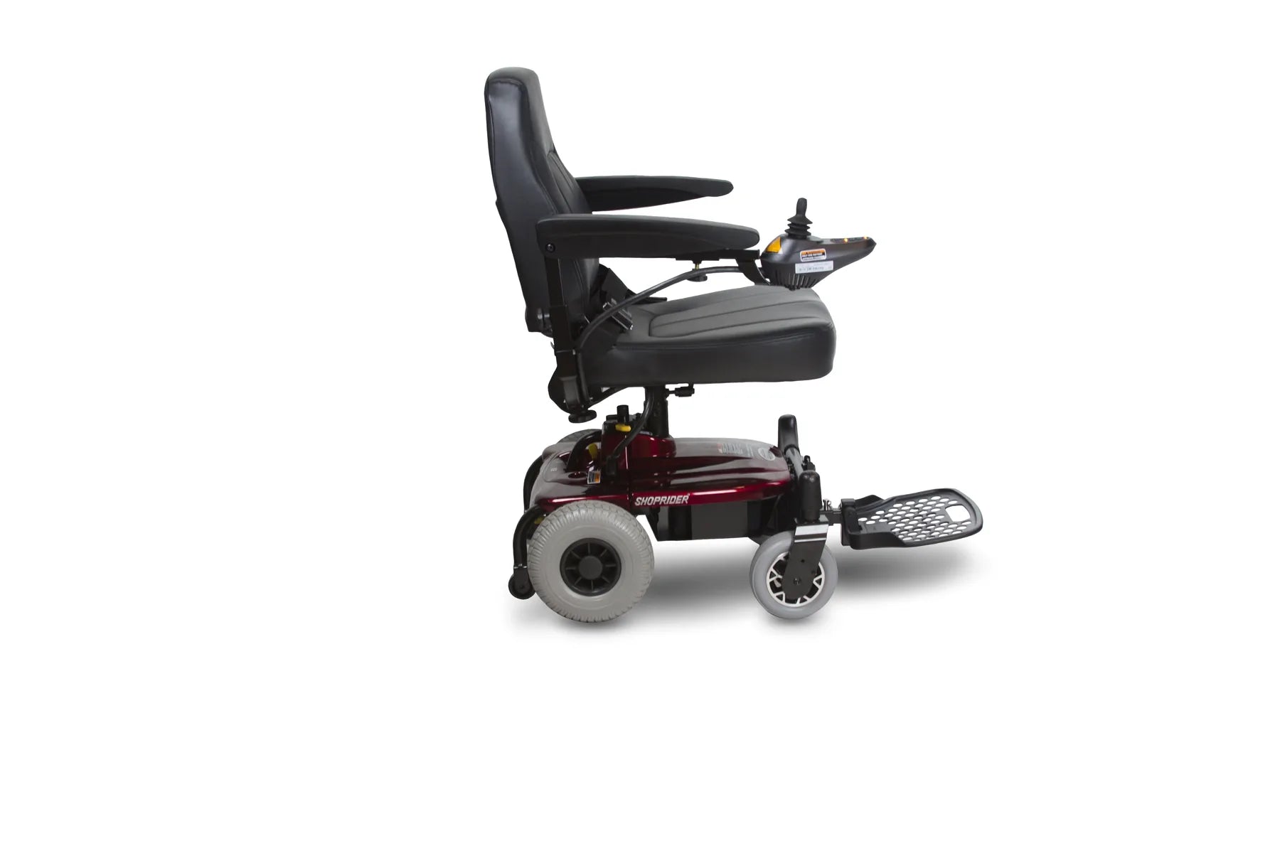 Shoprider Jimmie side view with compact portable power chair design